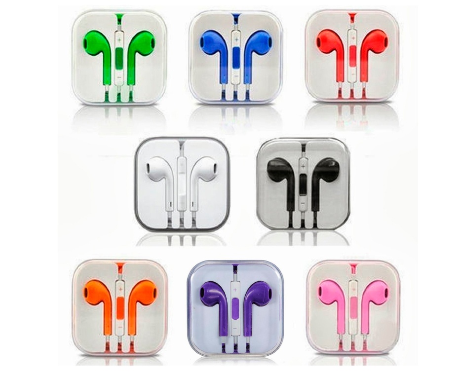 9 for a Pair of iPhone 5 Headphones with Mic, Choose from 9 Colours
